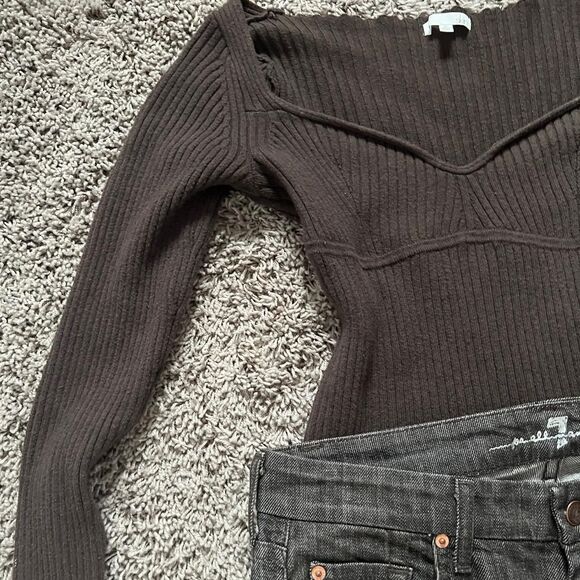 EUC 7-for-all-mankind Women's Brown and Grey Jeans - Picture 9 of 14